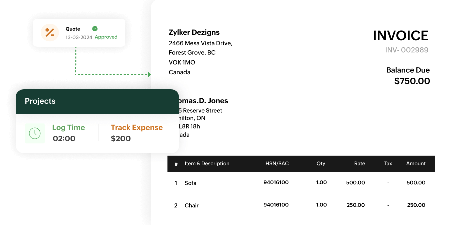 Zoho Billing - Billing Process Easily convert your quotes to invoices and charge for your projects with billable hours and expenses with a billing system that streamlines all your billing processes. | Zoho Billing